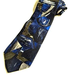 Vintage Men's Abstract Print 100% Silk Tie By K-E-T-C-H